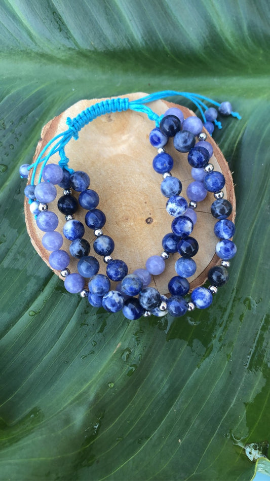 Sodalite Aigue-marine 3rangs